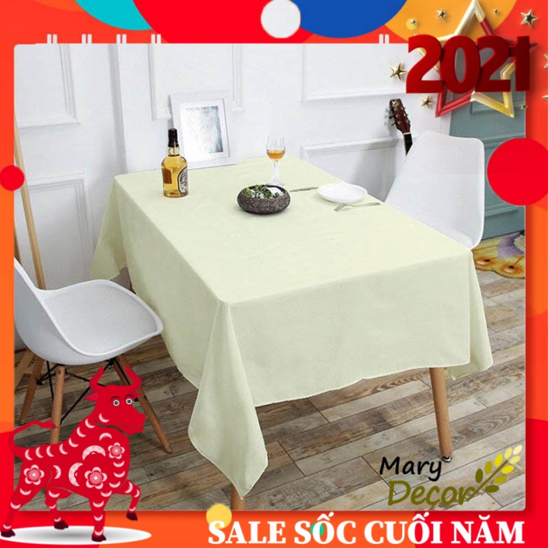 Khăn trải bàn vải bố linen màu be trắng trơn đơn giản thanh lịch KB-X03