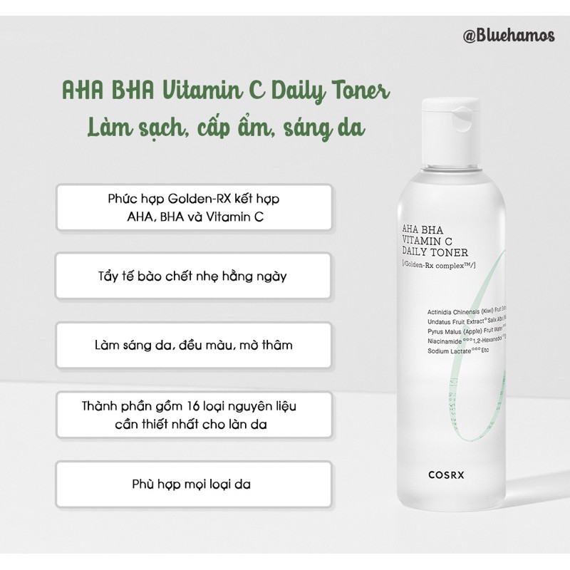 Nước hoa hồng Cosrx AHA BHA Vitamin C daily toner