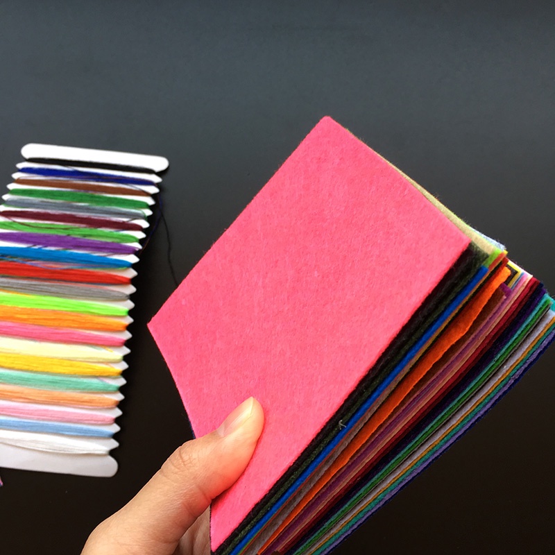 Set 40 Tấm Vải Nỉ Polyester 1mm 10*10cm Làm Đồ Thủ Công DIY