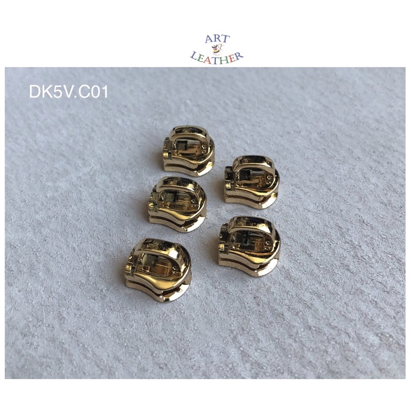 Combo 5 đầu khóa dây kéo size 5 màu vàng