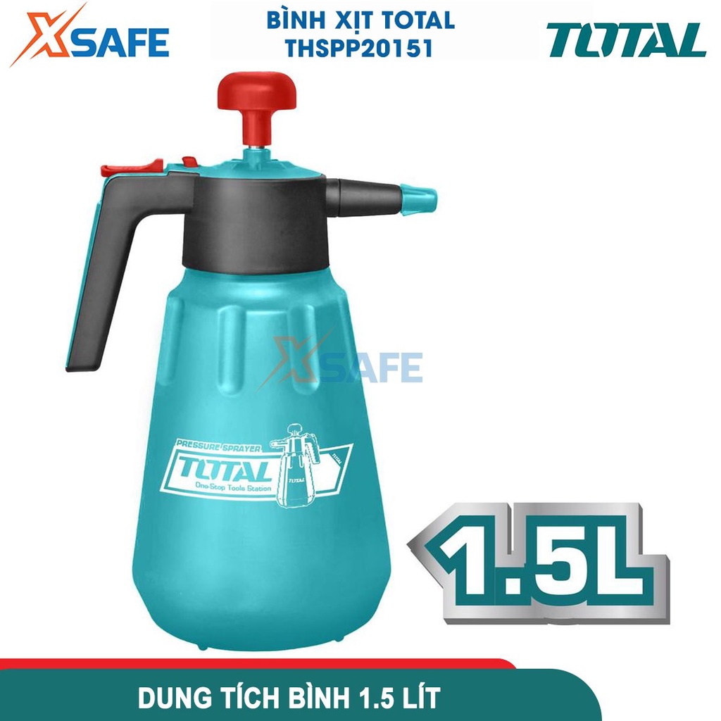 Bình xịt tưới cây mini 1,5L TOTAL THSPP20151 phun tia thằng, phun sương, van xả an toàn, cần bơm nhôm - chính hãng