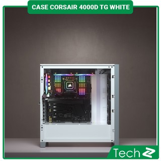 Vỏ Case Corsair 4000D TG White (Mid Tower/Màu Trắng)