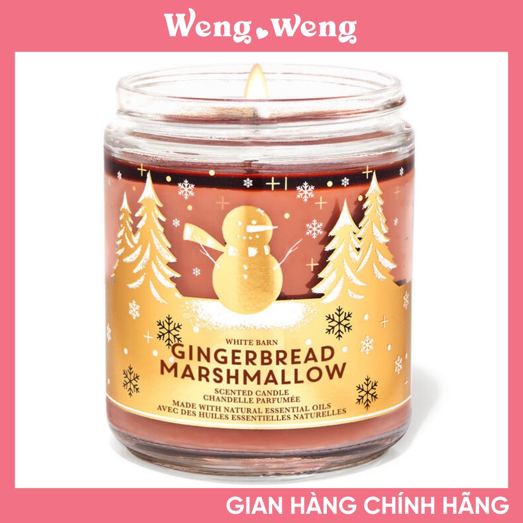 Nến Thơm 1 Bấc Bath &amp; Body Works mùi Gingerbread Marshmallow