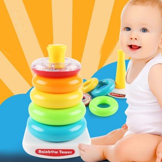 Rainbow Tower Tumbler Stacker Stack Up Kid Baby Educational Toys