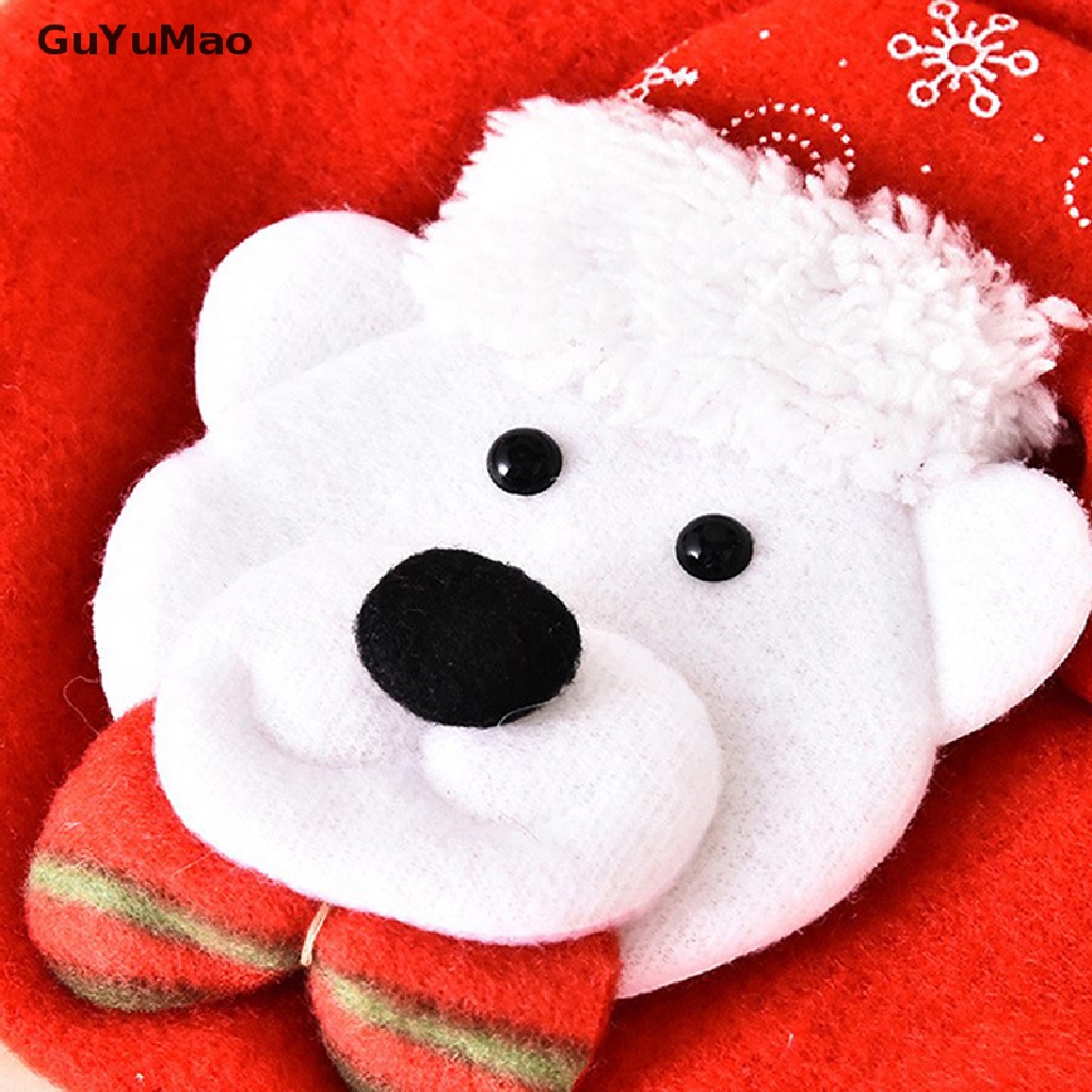 1 Túi Đựng Kẹo Bằng Vải Lanh In Hình Ông Già Noel Giáng Sinh Tinh Tế