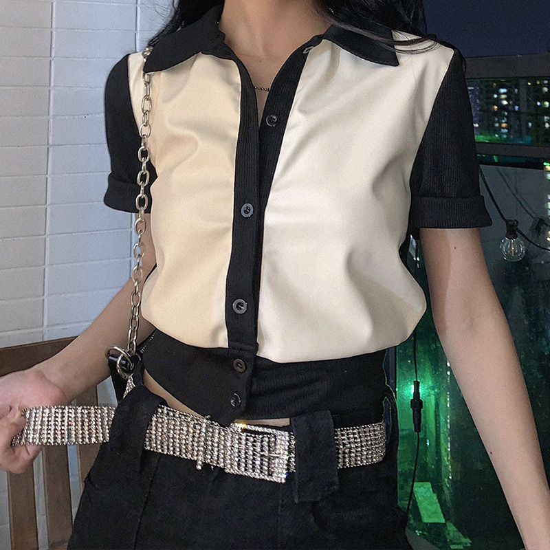 Áo Da Pu Ngắn Tay Dáng Ôm Cá Tính Cho Nữ | BigBuy360 - bigbuy360.vn