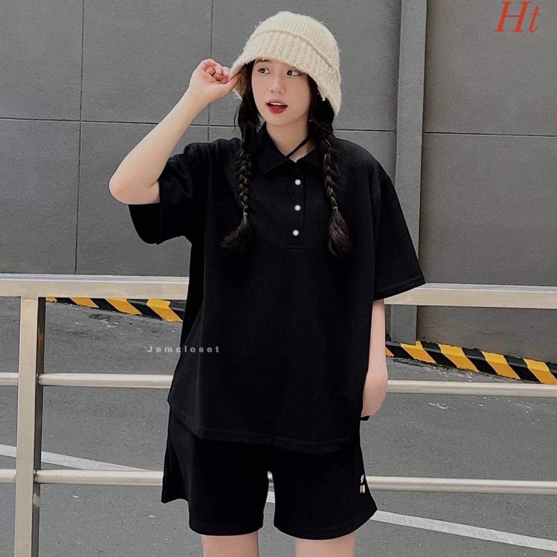 Bộ đùi polo quần hoa HT11