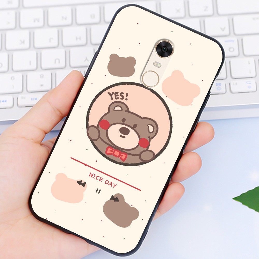 Ốp Xiaomi 🌻 Ốp lưng Xiaomi Redmi Note 4x Redmi 5 Plus Cute Bear nhựa cao cấp viền silicon - Banana Store