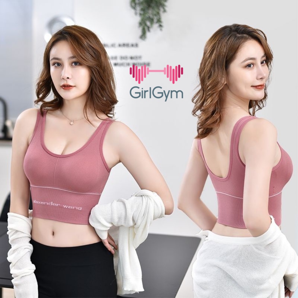 Áo Bra tập Gym Yoga, dáng Croptop ba lỗ nữ có mút đệm nâng ngực thể thao thời trang cao cấp GirlGym