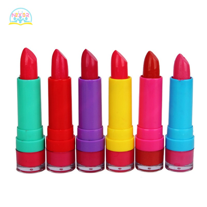 Son môi trang điểm an toàn nhiều màu sắc tùy chọn phong cách công chúa đáng yêu dành cho trẻ em