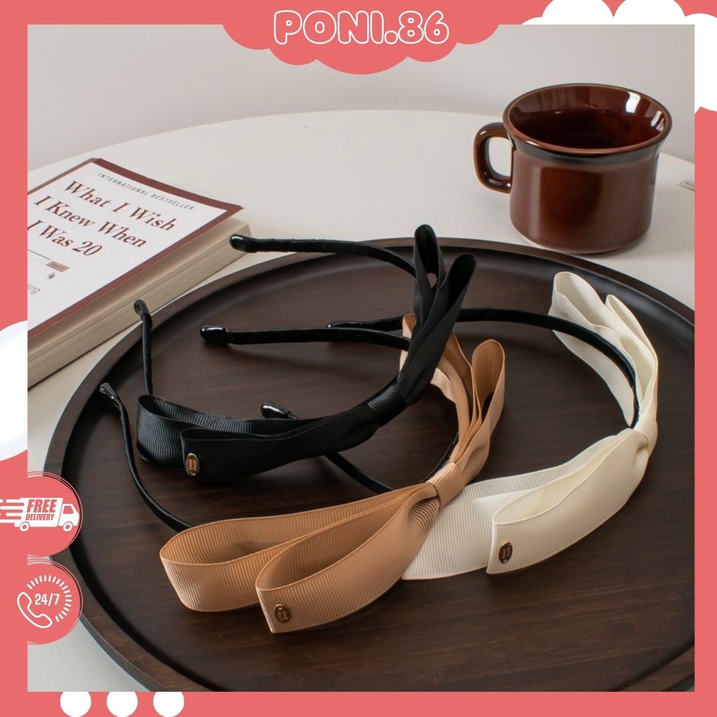 Băng đô cài tóc nơ nhỏ thanh lịch nhẹ nhành phong cách Vintage