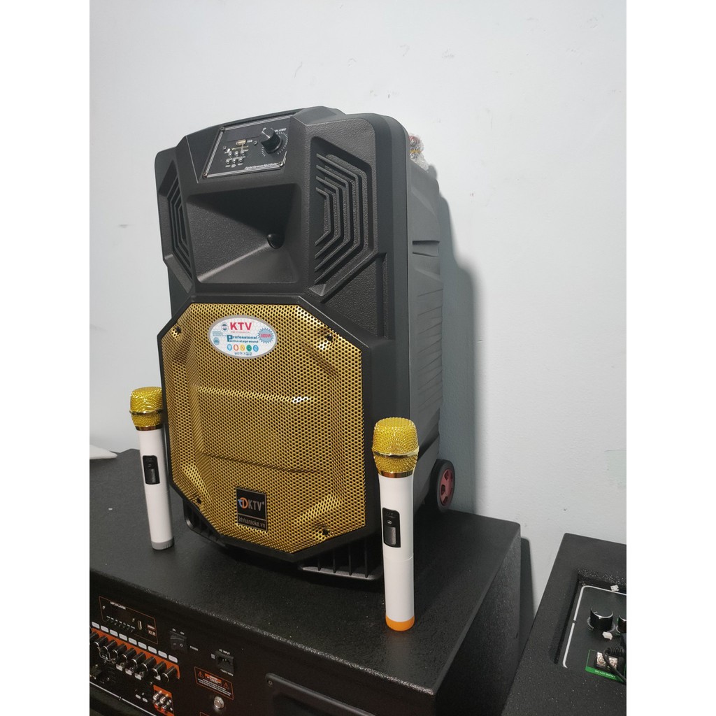 Loa Kéo KTV SS1-12 - Loa kẹo kéo - loa karaoke mini tặng kèm 2 micro không dây