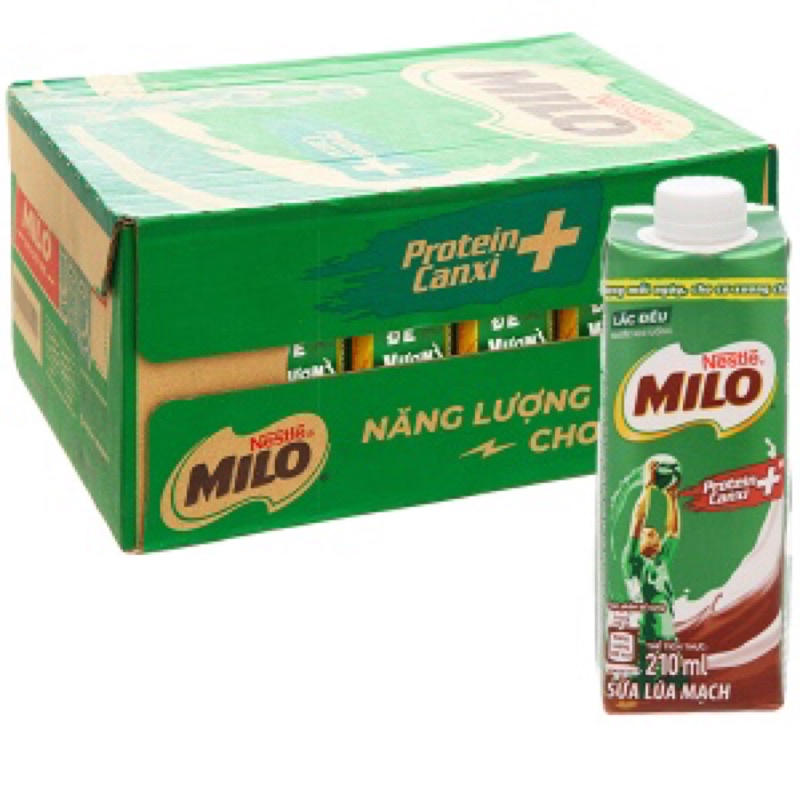 [ Mua nhiều hỗ trợ giảm giá] Sữa lúa mạch Milo nắp vặn hộp 210ml 2x Protein và canxi quét mã nhận quà