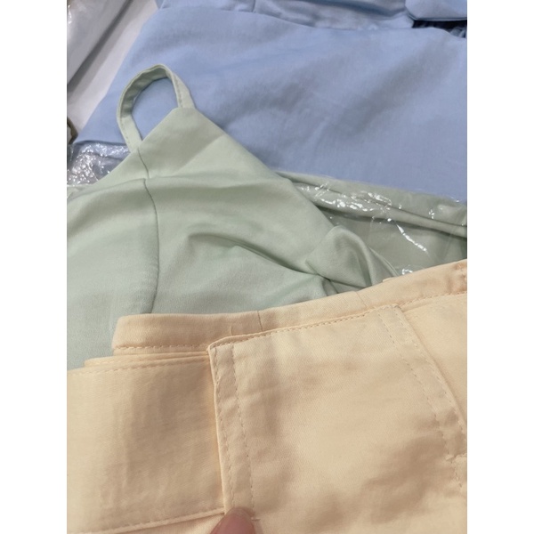 Set áo croptop + quần jogger xuất dư xịn
