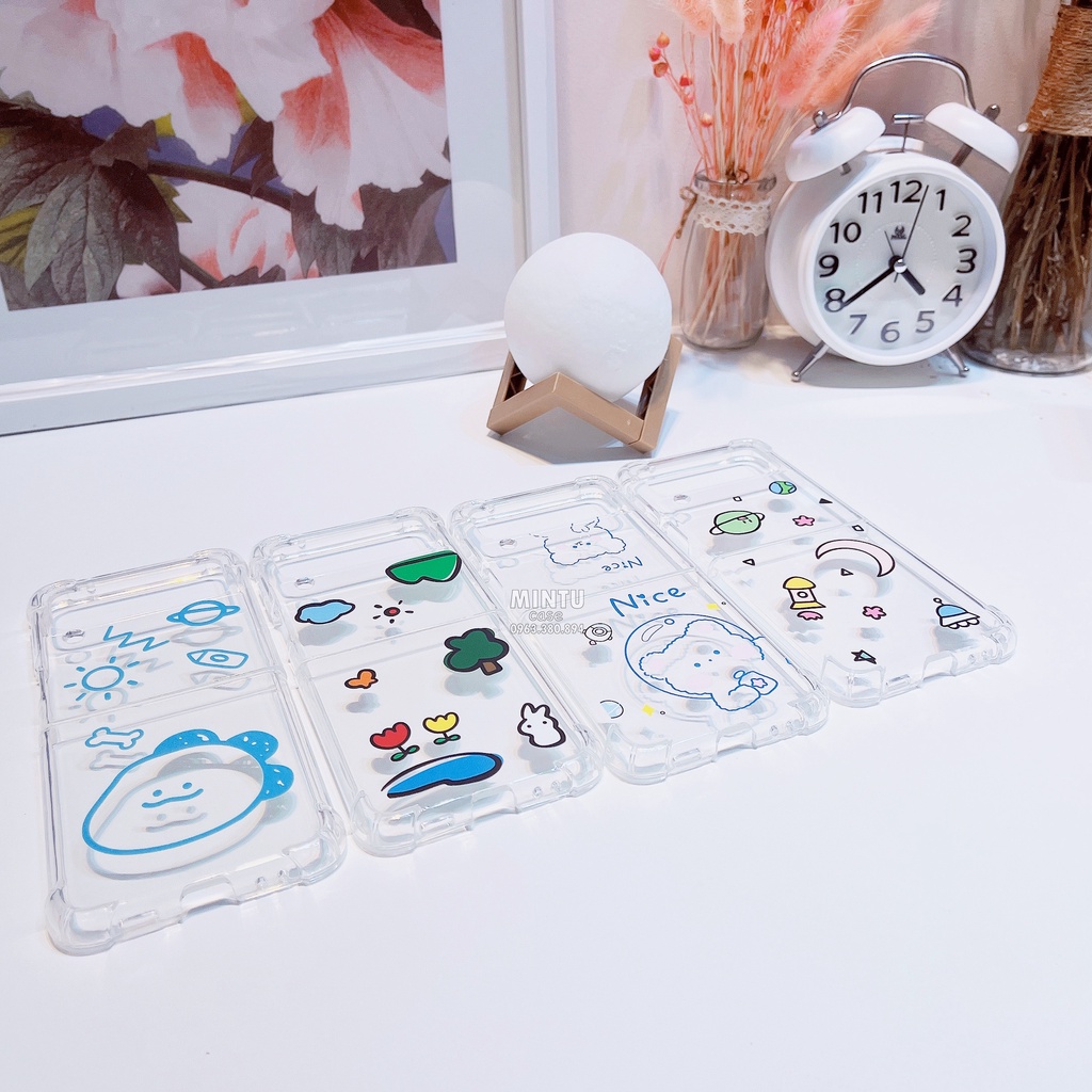 Ốp Samsung Galaxy Z Flip4 5G / Z Flip 4 / Z Flip3 5G / Z Flip 3 trong suốt mẫu dễ thương - ZF51