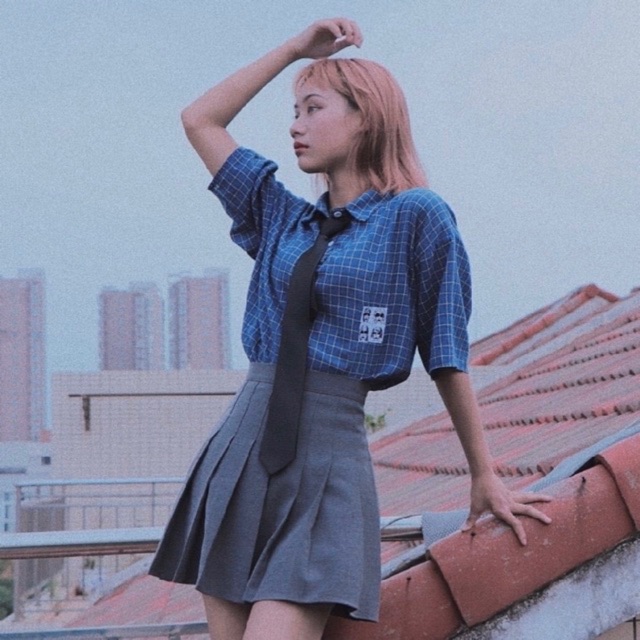 Chân váy TENNIS XẾP LY XÁM có quần trong hình thật nữ thể thao năng động - thiên yết