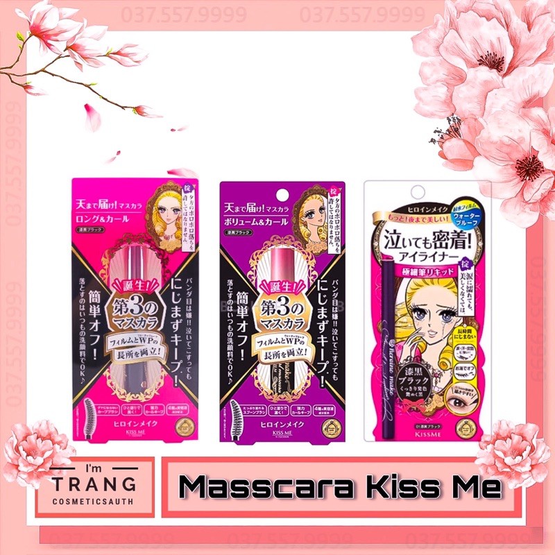 Mascara Kiss Me Nhật Bản siêu dài, dày, cong mi, Chuốt Mi Kiss Me