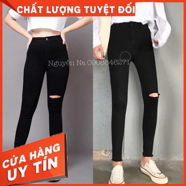 Quần jeans skinny đen rách - clip chính chủ | WebRaoVat - webraovat.net.vn