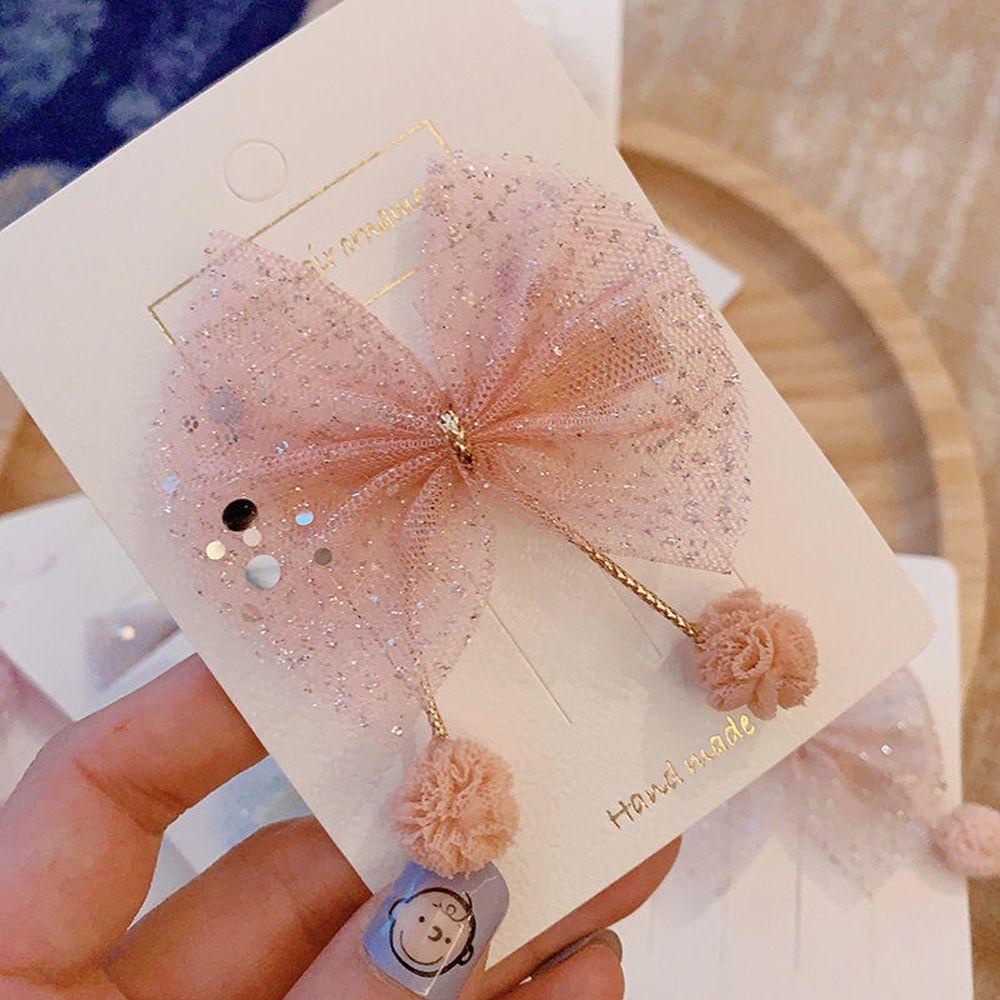 Kẹp Tóc Mỏ Vịt Đính Kim Sa Lấp Lánh Thời Trang Hàn Quốc Cho Bé