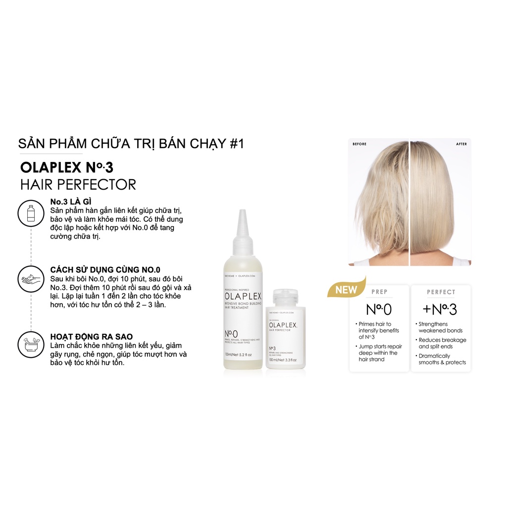 Bộ sản phẩm chăm sóc tóc chuyên sâu OLAPLEX