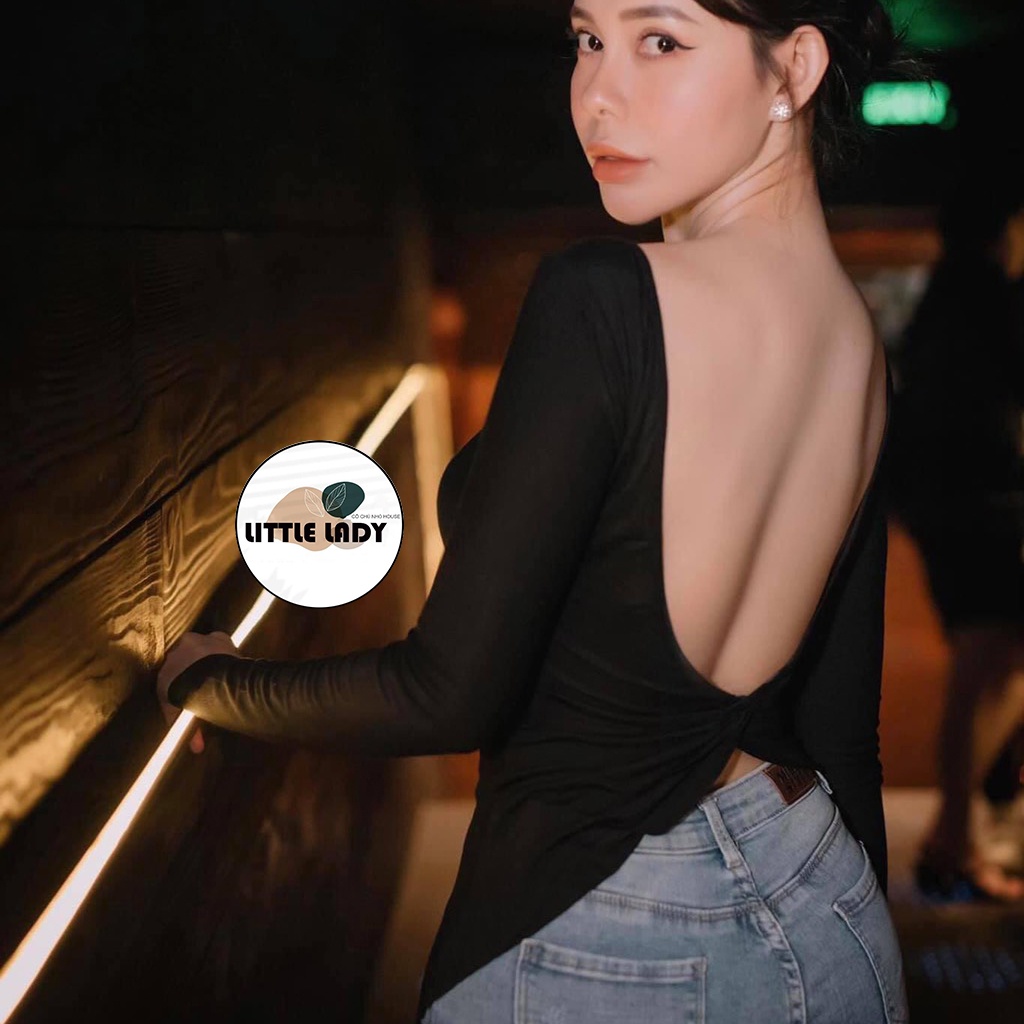 Áo Hở Lưng Dài Tay Bigsize Dưới 80Kg Dáng Áo Dài Tà Xéo "XOẮN"