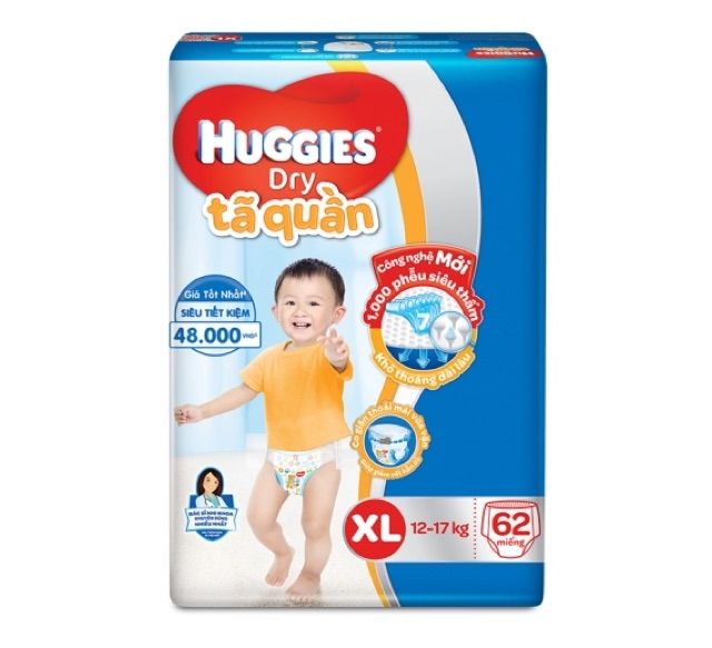 Tã quần Huggies size L 68 quần/ size xl 62 quần