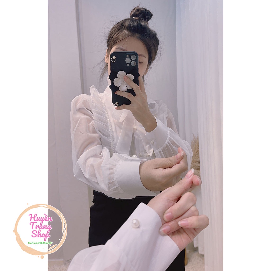 Áo sơ mi tơ mặt trước 2 lớp mặt sau 1 lớp + Chân váy xẻ | BigBuy360 - bigbuy360.vn