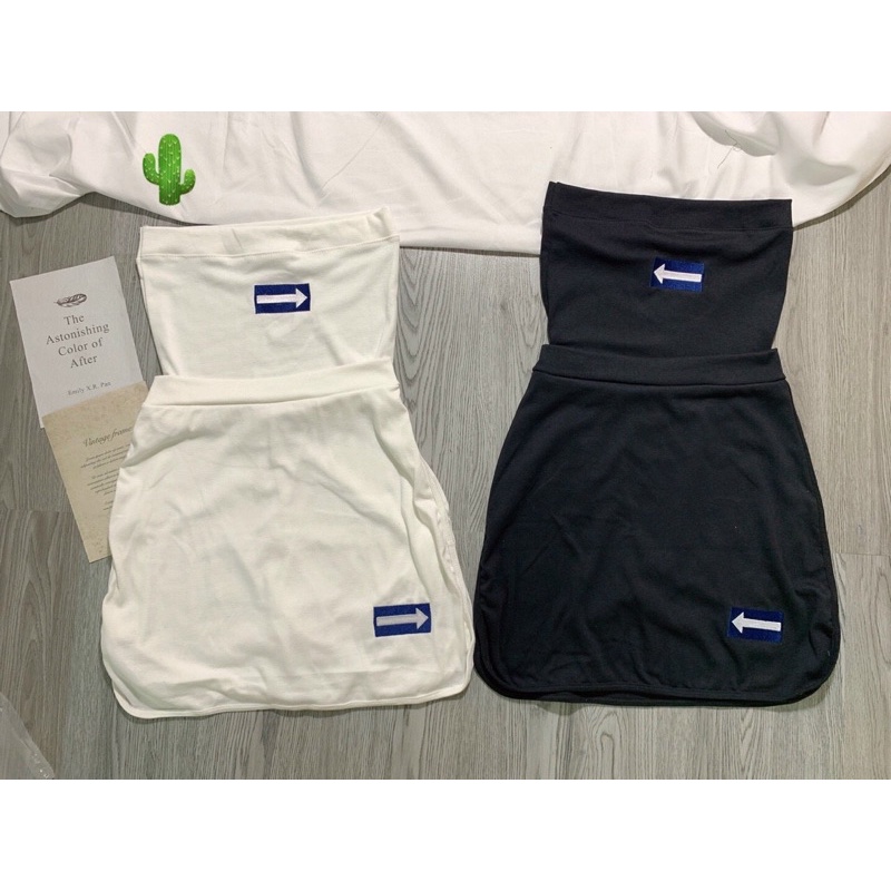 Set áo ống + chân váy vạt bầu (có lót trong)