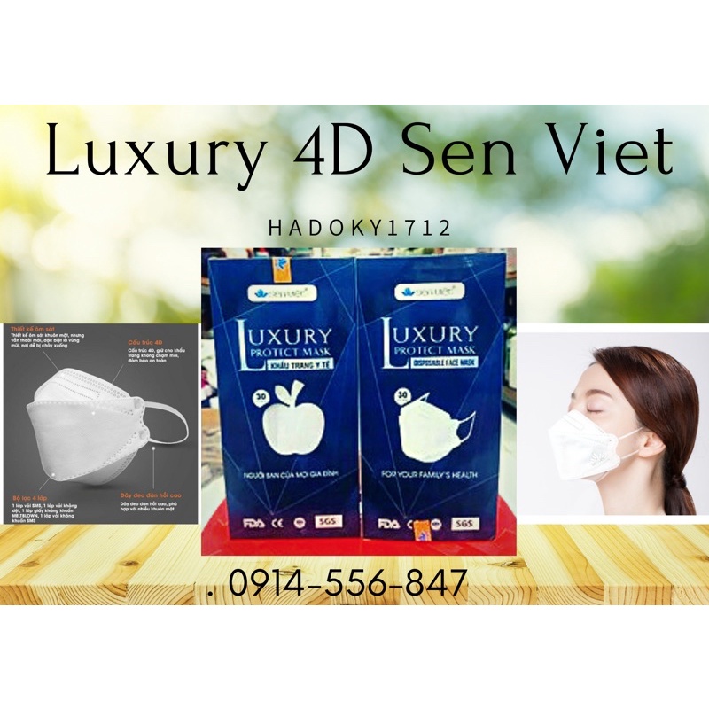 KHẨU TRANG CAO CẤP LUXURY 4D SEN VIỆT