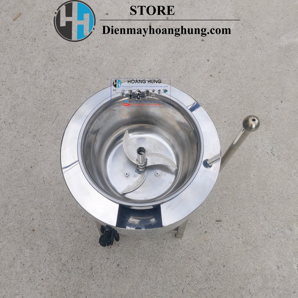 [DAO THẢ]Máy xay giò chả gia đình có bao đá khung A INox công suất 1.1KW - Dao thả nồi 22CM