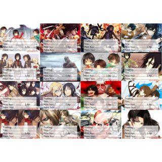 Nhãn vở anime attack on titan 1 tờ 16 nhãn vở chỉ với giá 10k