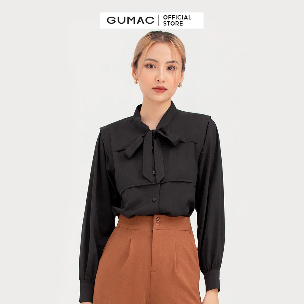 [Mã WABRGM11 giảm 10% đơn 250K] Áo sơ mi nữ viền lé, thanh lịch GUMAC AB753 | BigBuy360 - bigbuy360.vn