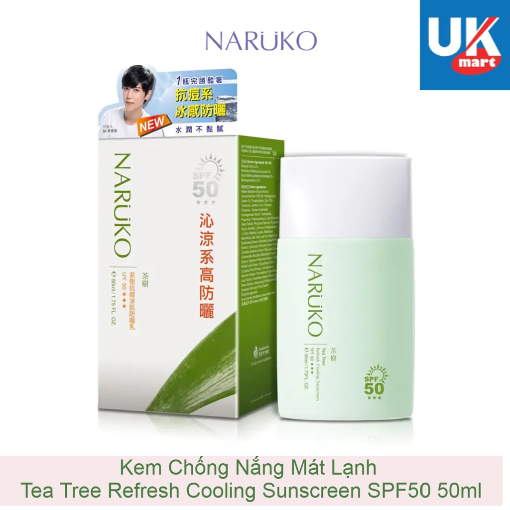 Kem Chống Nắng Mát Lạnh Naruko Tea Tree Refresh Cooling Sunscreen SPF50 50ml