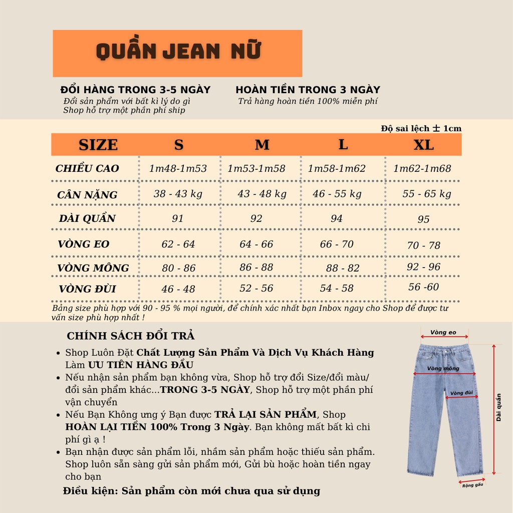 Quần jeans ống suông rộng nữ cạp cao, Quần bò nu ống rộng lưng cao, vải jean dày đẹp ,dáng suông - QT11