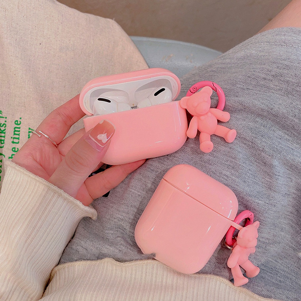 Vỏ Bảo Vệ Hộp Sạc Tai nghe không dây Airpods 1 2 Pro Bằng TPU Mềm Hình Chú Gấu 3D Dễ Thương