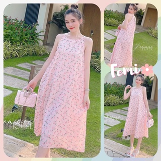 Đầm Voan Hoa Cổ Yếm, váy hoa, váy voan hoa, váy hoa nhí, đầm hoa nhí