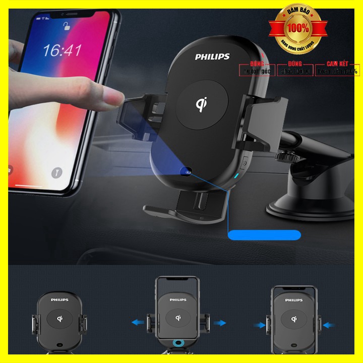 Gía đỡ điện thoại kiêm sạc không dây trên ô tô cao cấp thương hiệu Philips DLK9411N Công suất 10W - Bảo hành 12 tháng | BigBuy360 - bigbuy360.vn