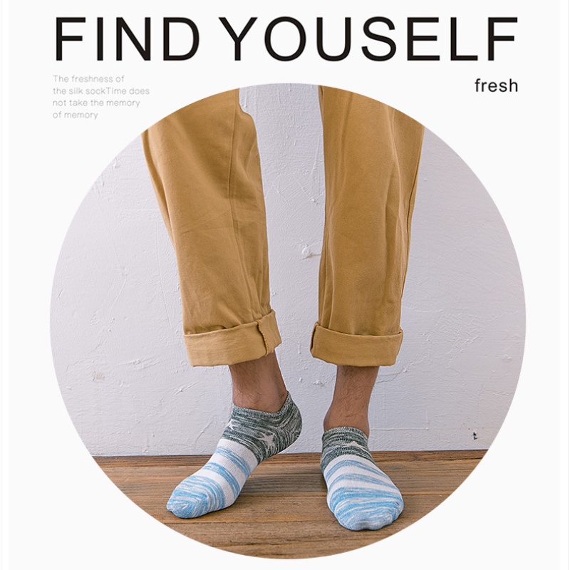 Set 5 đôi tất cotton cổ thấp phong cách đơn giản tiện dụng cho nam