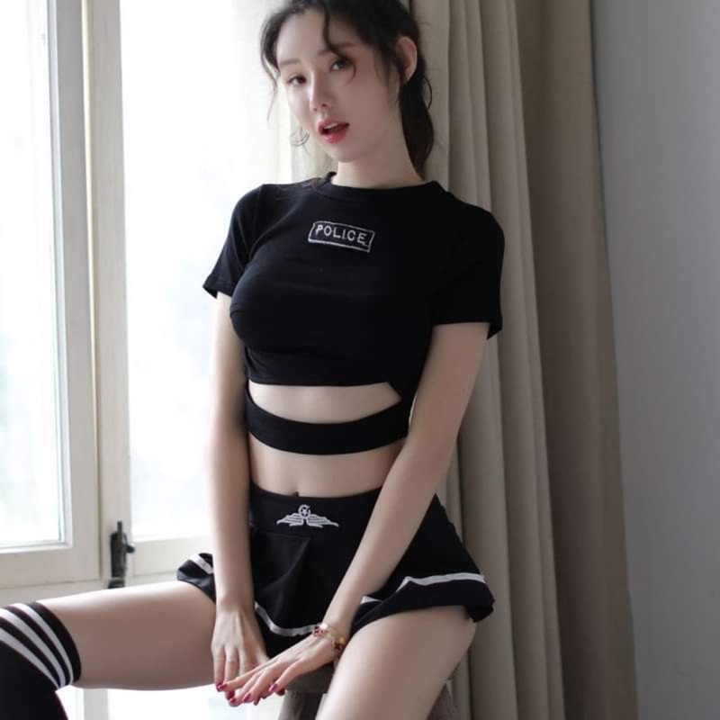 Set Cosplay cô quân cảnh xinh đẹp, quyến rũ [ Tặng kèm quần chip ] | BigBuy360 - bigbuy360.vn
