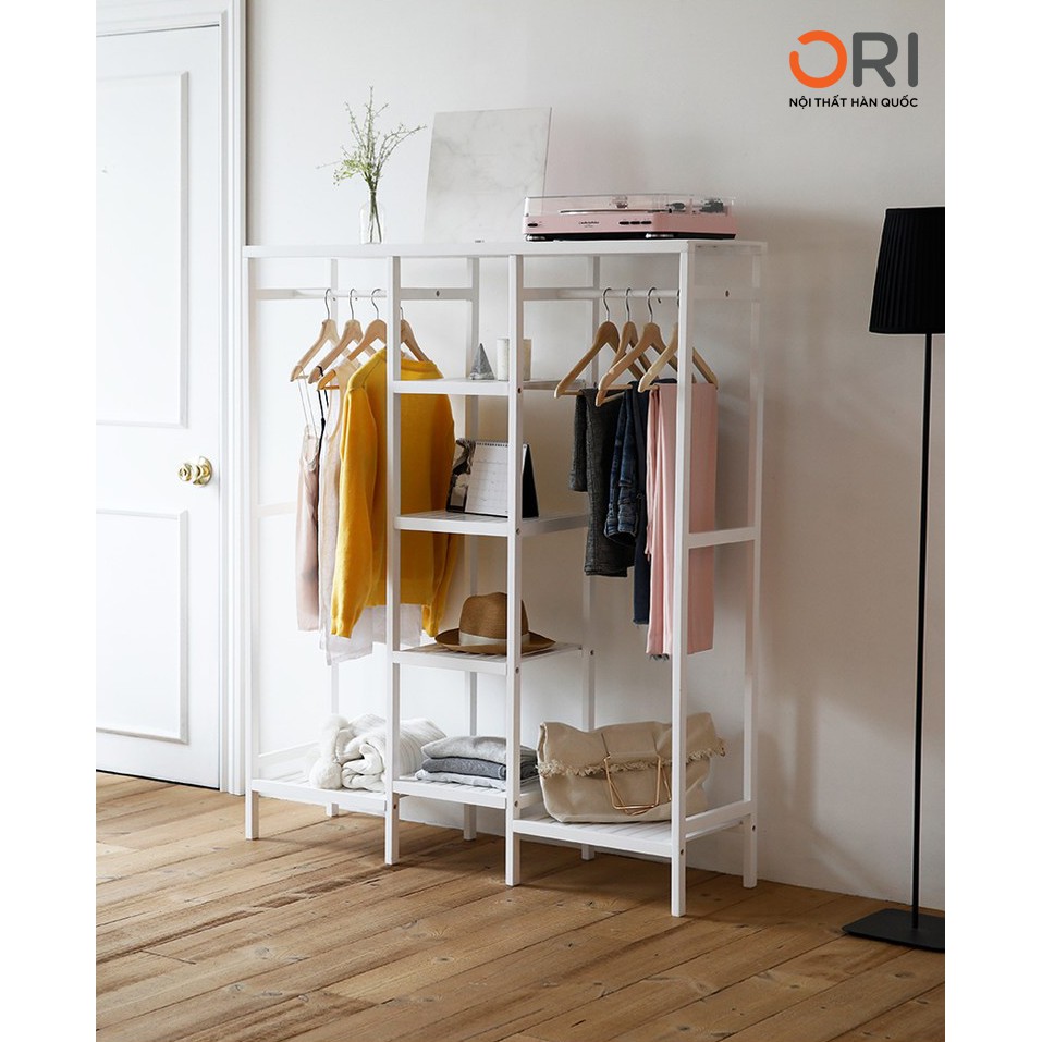 [Mã LIFEBKA5 giảm 10% tối đa 1 Triệu đơn 500k] TỦ TREO QUẦN ÁO GỖ LẮP RÁP - TRIPPLE HANGER WHITE