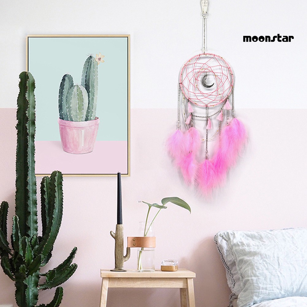 Dây treo trang trí Dreamcatcher có lông vũ xinh xắn