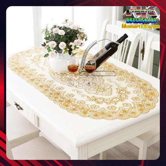 (Đủ size) khăn trải bàn nhựa hoa văn nhập nổi 3d đủ size Tiện Lợi