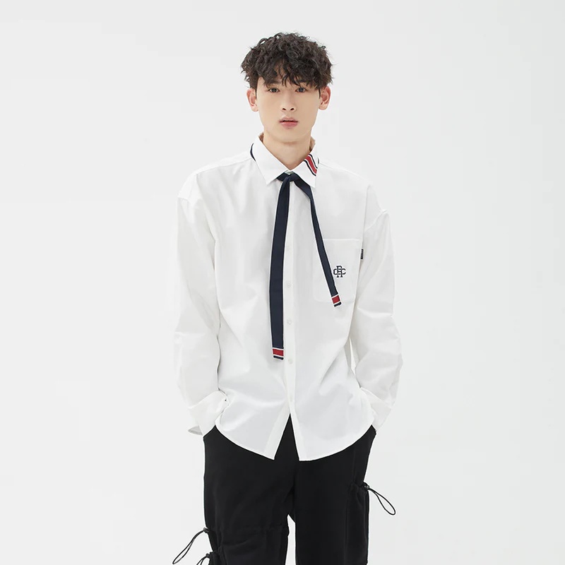 Áo sơ mi Romantic Crown chính hãng mang phong cách Hàn Quốc phù hợp cả nam và nữ| RC CLUB TIE SHIRT - M&S Authentic