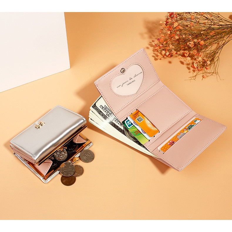 Ví nữ cao cấp [NHẬP TRAN1106 GIẢM 5k] sang trọng  dễ thương,nhỏ gọn bỏ túi thời trang da PU | BigBuy360 - bigbuy360.vn