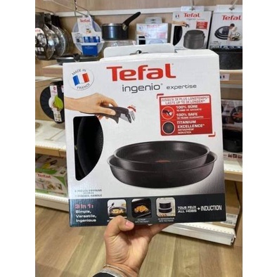 Bộ chảo Tefal Ingenio Expertise 24 + 28cm bên trong và bên ngoài phủ chống dính