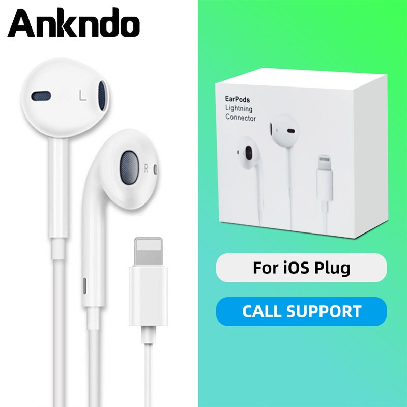 Tai nghe nhét tai có dây ANKNDO tích hợp micro điều chỉnh âm lượng giắc cắm 3.5mm thích hợp cho iP 11/ 12/ 13