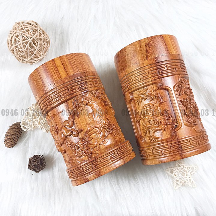 Hộp đựng trà FREESHIPHũ đựng chè khô gỗ Hương cao cấp, trạm khắc họa tiết tinh xảo, nhiều mẫu