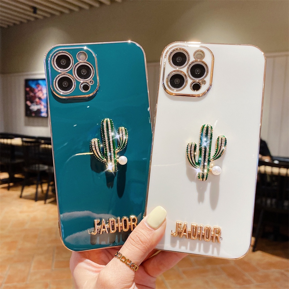 Ốp điện thoại in chữ và xương rồng thích hợp cho iphone 13 12 11 pro max xs max xr x 8 7 plus