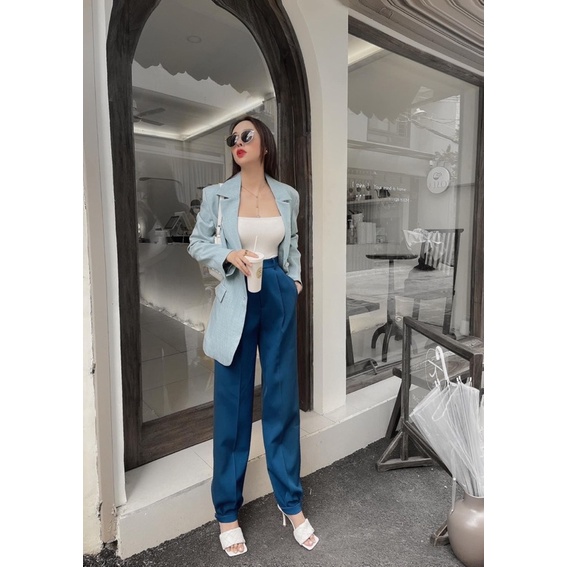 SET VEST 3 MÓN : ÁO VEST XANH TÂY + ÁO LÓT + QUẦN BAGGY TÂY
