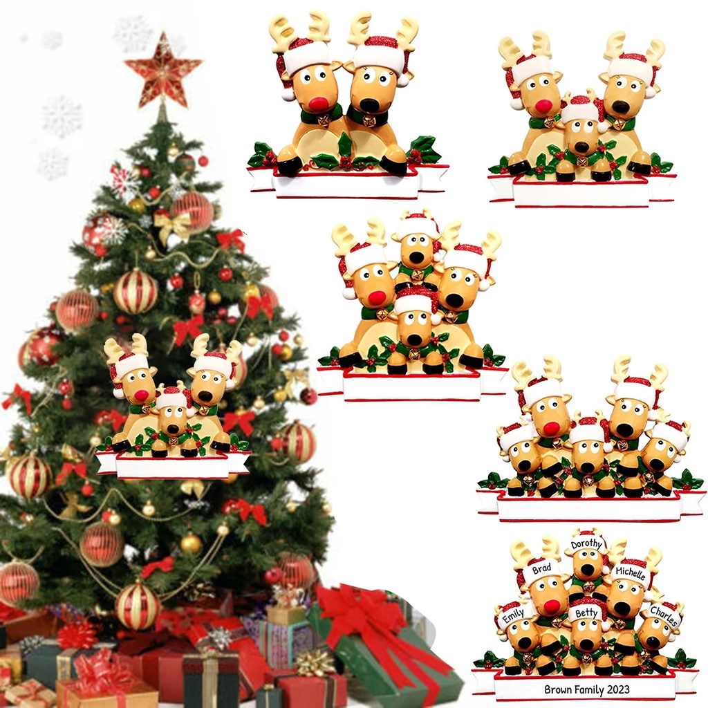 Phụ kiện hình gia đình tuần lộc trang trí cây thông noel DIY độc đáo